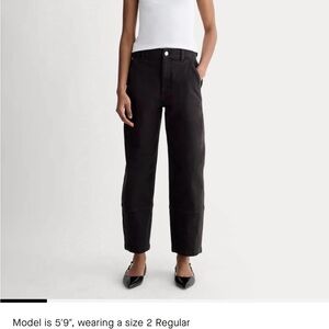 Everlane THE UTILITY BARREL PANT size 8 black denim organic cotton